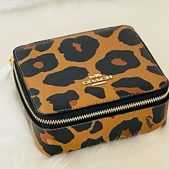 Coach | Jewelry | Nwt Coach Large Jewelry Box With Leopard Print | Poshmark
